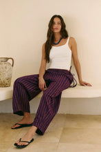 Load image into Gallery viewer, Sun Dazed Cotton-Linen Striped Pants