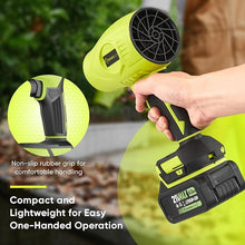 Load image into Gallery viewer, Turbo Cordless Leaf Blower: 150 MPH 600 CFM Turbo Jet, Lightweight 1.45 lb Battery Powered Handheld Blower for Yard Leaves, Driveway Sand, Car Drying with 21V 4.0Ah Battery & Ergonomic Handle