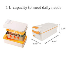 Load image into Gallery viewer, Cordless Electric Lunch Box, Self Heating Food Warmer, Portable Rechargeable Stainless Steel Bento Box for Work, Travel, Battery Powered, No Water Required, 1 L with Insulated Bag