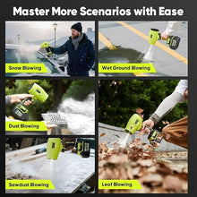 Load image into Gallery viewer, Turbo Cordless Leaf Blower: 150 MPH 600 CFM Turbo Jet, Lightweight 1.45 lb Battery Powered Handheld Blower for Yard Leaves, Driveway Sand, Car Drying with 21V 4.0Ah Battery & Ergonomic Handle