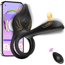 Load image into Gallery viewer, Vibrating Cock Ring Couples Sex Toys - MOOLIGIRL Dual Penis Ring Vibrator with Fox-Shaped Clitoral Stimulator & 4.6in G Spot Vibrator, 10 Vibration Adult Toys for Men Women, Female Sex S&M Floggers