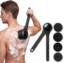 Load image into Gallery viewer, Electric Body Brush Back Scrubber for Shower, Waterproof Long Dual Handle Power Body Scrubber with 3 Heads, Bath Brush & 2 Speeds, for Cleansing, Exfoliating and Massaging Skin