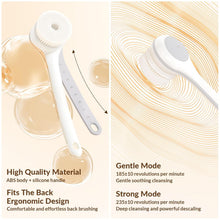 Load image into Gallery viewer, Electric Body Brush Back Scrubber for Shower, Waterproof Long Dual Handle Power Body Scrubber with 3 Heads, Bath Brush & 2 Speeds, for Cleansing, Exfoliating and Massaging Skin