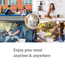 Load image into Gallery viewer, Cordless Electric Lunch Box, Self Heating Food Warmer, Portable Rechargeable Stainless Steel Bento Box for Work, Travel, Battery Powered, No Water Required, 1 L with Insulated Bag