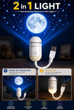 Load image into Gallery viewer, Galaxy Mini Star Projector Night Lamp Touch Control 2-in-1 Starry Sky Projector & Soft Night Light Nebula Mood Light for Bedroom, Kids Room, Living Room & Home Décor (2 Slide (Moon & Galaxy))