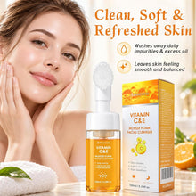 Load image into Gallery viewer, C&E Foam Cleanser & Massaging Brush Head, Includes 7 Packs Individual Cleansing Wipes, Gentle Hydrating Daily Wash for All Skin Types, 3.38 fl oz