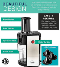 Load image into Gallery viewer, ✨HOT SALE 50% OFF ✨ Electric Spiralizer with 3 Blades – Fast, Easy Spiral Vegetable Slicer – Stainless Steel – Compact Storage – Suitable for Most Large Vegetables, Including Zucchini and Carrots – PII