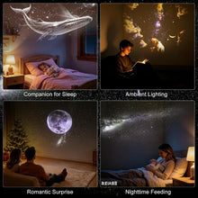 Load image into Gallery viewer, Galaxy Mini Star Projector Night Lamp Touch Control 2-in-1 Starry Sky Projector & Soft Night Light Nebula Mood Light for Bedroom, Kids Room, Living Room & Home Décor (2 Slide (Moon & Galaxy))