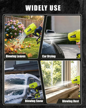 Load image into Gallery viewer, Turbo Cordless Leaf Blower: 150 MPH 600 CFM Turbo Jet, Lightweight 1.45 lb Battery Powered Handheld Blower for Yard Leaves, Driveway Sand, Car Drying with 21V 4.0Ah Battery & Ergonomic Handle
