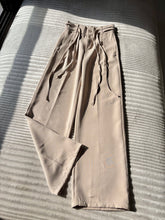 Load image into Gallery viewer, Women's High Waist Pleated Wrap Belt Wide Leg Straight Fit Trousers with Drawstring