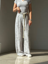 Load image into Gallery viewer, Women's Butterfly Print Wide Leg Palazzo Pants High Waist Casual Linen Blend Trousers