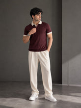 Load image into Gallery viewer, Men's Premium Textured Contrast Collar Polo T-Shirt Smart Casual Half Sleeve Knit Tee