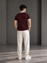Load image into Gallery viewer, Men's Premium Textured Contrast Collar Polo T-Shirt Smart Casual Half Sleeve Knit Tee