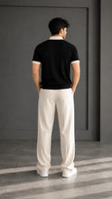 Load image into Gallery viewer, Men's Premium Textured Contrast Collar Polo T-Shirt Smart Casual Half Sleeve Knit Tee