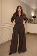 Load image into Gallery viewer, Women's Oversized Co-ord Set Relaxed Fit Shirt & High Waist Wide Leg Trousers