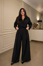 Load image into Gallery viewer, Women's Oversized Co-ord Set Relaxed Fit Shirt & High Waist Wide Leg Trousers