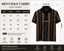 Load image into Gallery viewer, Men's Premium Luxe Striped Polo T-Shirt – Black & Brown