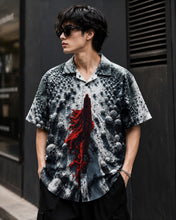 Load image into Gallery viewer, Skull & Flame Printed Oversized Casual Shirt