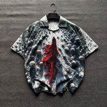 Load image into Gallery viewer, Skull & Flame Printed Oversized Casual Shirt
