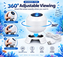 Load image into Gallery viewer, 360° Adjustable aqua Projector Light – USB Powered Underwater Effect Lamp
