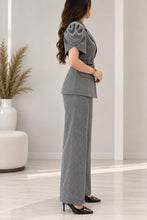 Load image into Gallery viewer, Women’s Elegant Tailored Blazer & Wide-Leg Pant Co-Ord Set