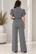 Load image into Gallery viewer, Women’s Elegant Tailored Blazer & Wide-Leg Pant Co-Ord Set