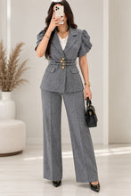 Load image into Gallery viewer, Women’s Elegant Tailored Blazer & Wide-Leg Pant Co-Ord Set