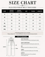 Load image into Gallery viewer, Women's High Waist Pleated Wrap Belt Wide Leg Straight Fit Trousers with Drawstring
