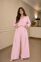 Load image into Gallery viewer, Women's Oversized Co-ord Set Relaxed Fit Shirt & High Waist Wide Leg Trousers