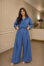 Load image into Gallery viewer, Women's Oversized Co-ord Set Relaxed Fit Shirt & High Waist Wide Leg Trousers