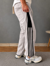 Load image into Gallery viewer, Men’s Premium Straight-Fit Track Pants with Black Side Stripes & Drawstring Waist