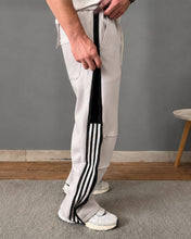 Load image into Gallery viewer, Men’s Premium Straight-Fit Track Pants with Black Side Stripes & Drawstring Waist