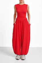 Load image into Gallery viewer, Women's Black Sleeveless Harem Jumpsuit Loose Fit Boho One-Piece with Pockets