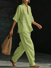 Load image into Gallery viewer, Casual And Cozy Minimalist Linen Two-piece Set
