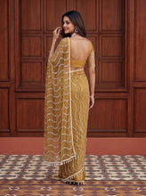 Load image into Gallery viewer, Beautiful Soft Rich Net Embroidery Sequence Pearl Work Saree