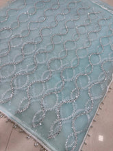 Load image into Gallery viewer, Beautiful Soft Rich Net Embroidery Sequence Pearl Work Saree