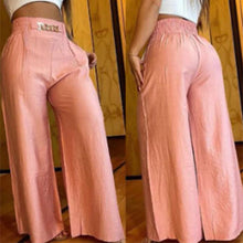 Load image into Gallery viewer, Women's high-waisted wide-leg trousers with belt accent