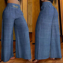 Load image into Gallery viewer, Women's high-waisted wide-leg trousers with belt accent