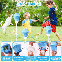 Load image into Gallery viewer, Automatic Handheld Bubble Machine for Kids, Bubble Maker Spring Summer Toys with Lights, Outdoor Rechargeable Blower Best Easter Gift for Children