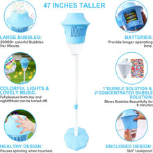 Load image into Gallery viewer, Automatic Handheld Bubble Machine for Kids, Bubble Maker Spring Summer Toys with Lights, Outdoor Rechargeable Blower Best Easter Gift for Children