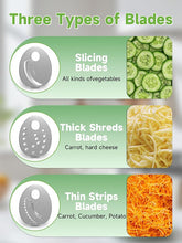 Load image into Gallery viewer, ✨HOT SALE 50% OFF ✨ Electric Spiralizer with 3 Blades – Fast, Easy Spiral Vegetable Slicer – Stainless Steel – Compact Storage – Suitable for Most Large Vegetables, Including Zucchini and Carrots
