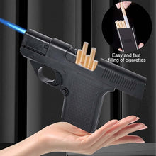 Load image into Gallery viewer, Lighter Gun with Cigarette Cases, Windproof Lighter, Jet Lighter, Refillable Butane Gas, Cool Windproof Jet Shape
