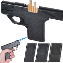 Load image into Gallery viewer, Lighter Gun with Cigarette Cases, Windproof Lighter, Jet Lighter, Refillable Butane Gas, Cool Windproof Jet Shape
