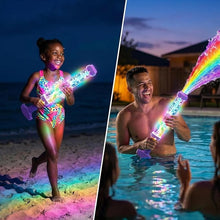 Load image into Gallery viewer, Glowing Rainbow LED Water Blaster Summer Fun that Pops Like Magic Creativity Squirt Water Blaster Guns,Firework Spray Water Soaker Toys for Pool Party Outdoor Summer Water Games (2Pcs)
