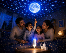 Load image into Gallery viewer, Galaxy Mini Star Projector Night Lamp Touch Control 2-in-1 Starry Sky Projector &amp; Soft Night Light  Nebula Mood Light for Bedroom, Kids Room, Living Room &amp; Home Décor (2 Slide (Moon &amp; Galaxy))
