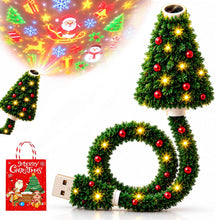 Load image into Gallery viewer, Plug and Play Hd USB Christmas Tree Projector with 6 Festive Scenes Christmas Tree Design Plug in Night Light Ceiling Projector Indoor, for Room Decor.

