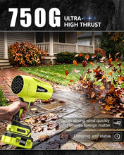 Load image into Gallery viewer, Turbo Cordless Leaf Blower: 150 MPH 600 CFM Turbo Jet, Lightweight 1.45 lb Battery Powered Handheld Blower for Yard Leaves, Driveway Sand, Car Drying with 21V 4.0Ah Battery &amp; Ergonomic Handle
