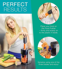 Load image into Gallery viewer, ✨HOT SALE 50% OFF ✨ Electric Spiralizer with 3 Blades – Fast, Easy Spiral Vegetable Slicer – Stainless Steel – Compact Storage – Suitable for Most Large Vegetables, Including Zucchini and Carrots – PII
