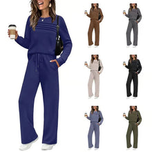 Load image into Gallery viewer, ⏳Limited-time 50% off⏰Women's Crew Neck Top &amp; Drawstring Pants Set👚👖
