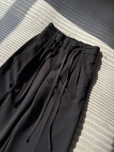 Load image into Gallery viewer, Women's High Waist Pleated Wrap Belt Wide Leg Straight Fit Trousers with Drawstring
